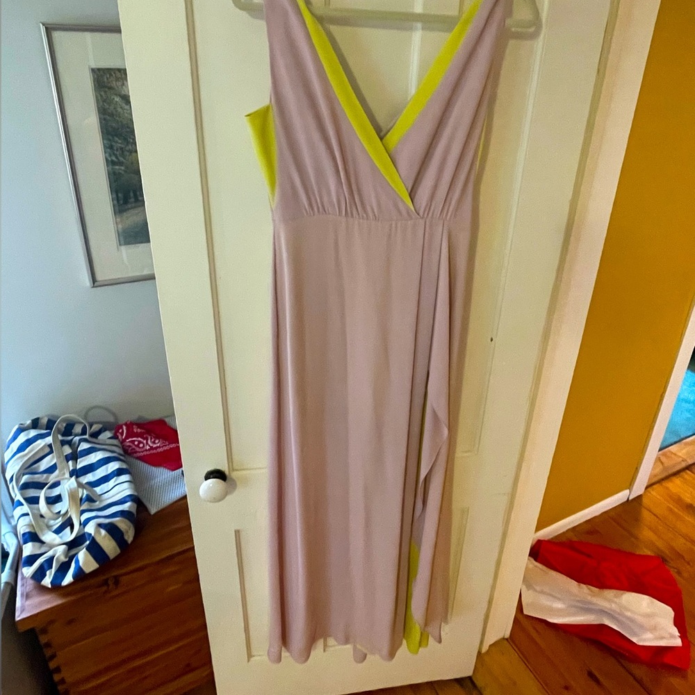 Ike new BCBG pink-yellow full length dress size 6